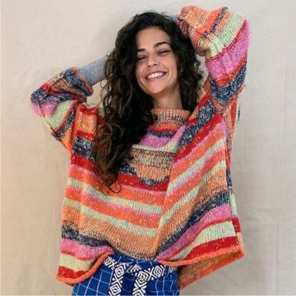 Free People String Lights Pullover Be Your Own Rainbow - Picture 3 of 9